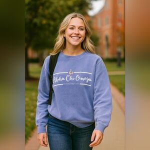 Alpha Omega Chi Butler University Blue Sweatshirt Size Small